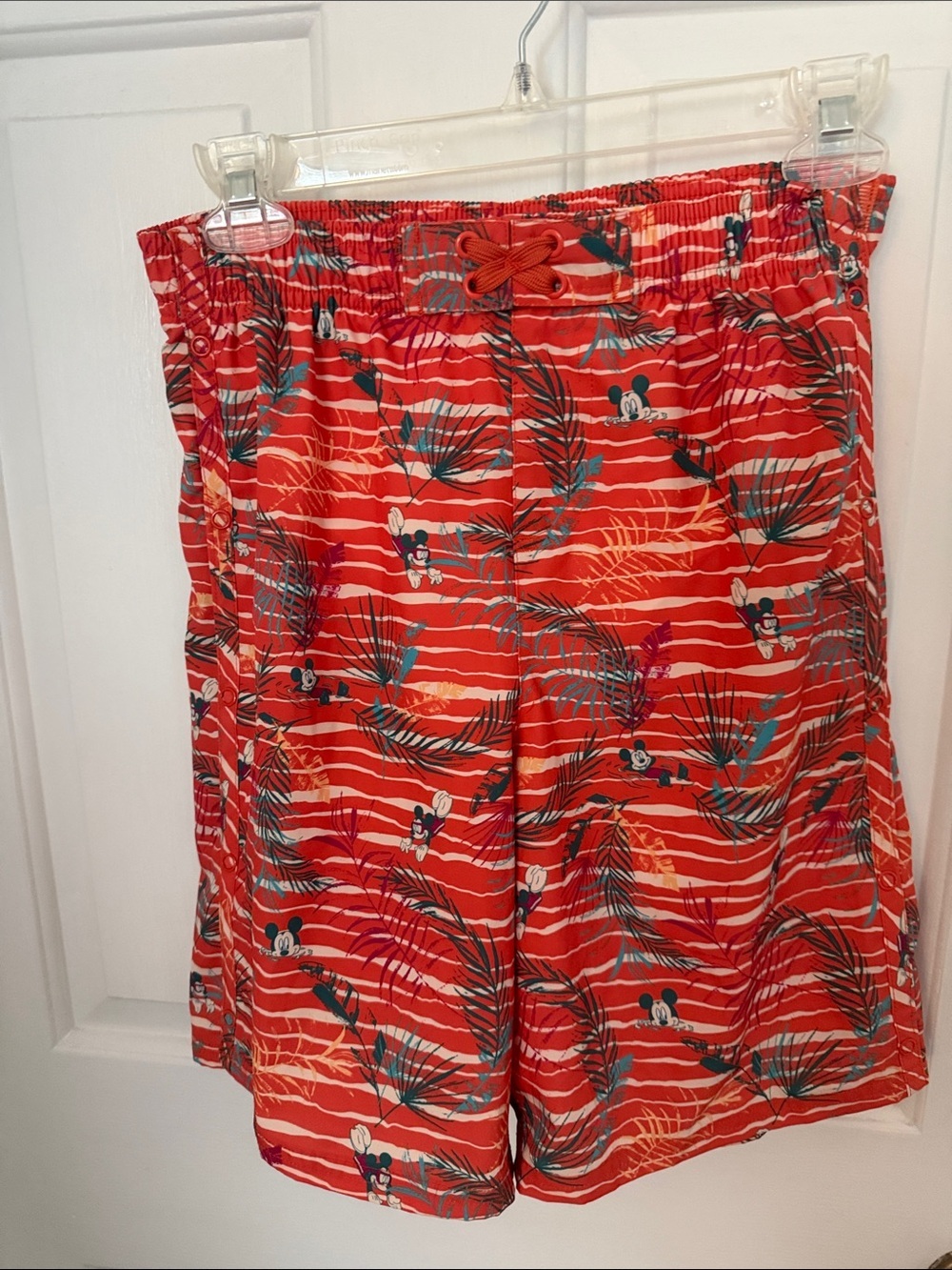 Disney Orange Mickey Mouse with Tropical Print Swim Shorts